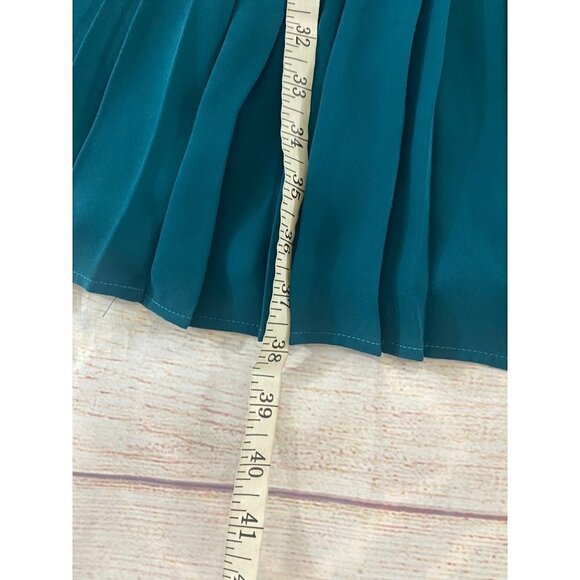 Paper Crown X Stitch Fix Women's Green Sleeveless Pleated Dress - 8 - Picture 6 of 14